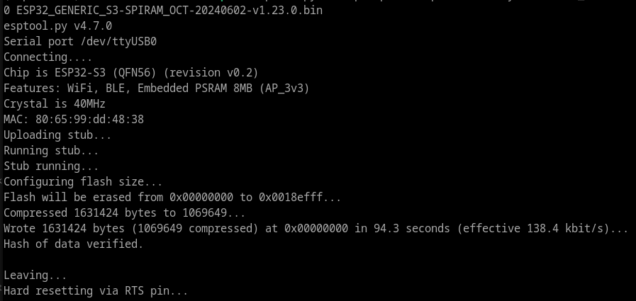 <strong>Figure 1. Flashing MicroPython on the EESP32-S3-DevKitC-1 v1.1 board</strong>