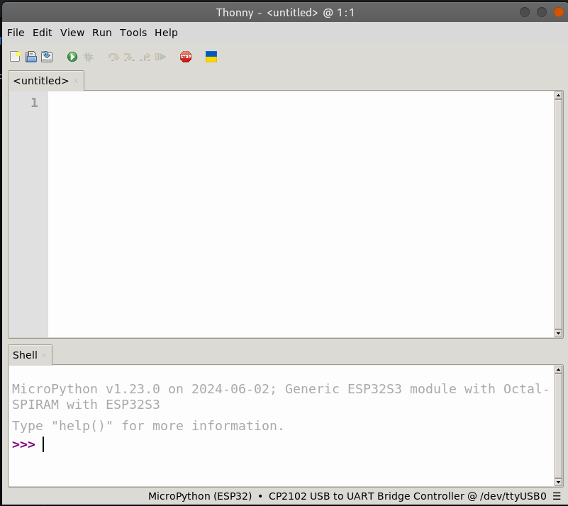 <strong>Figure 3. MicroPython shell ready!</strong>