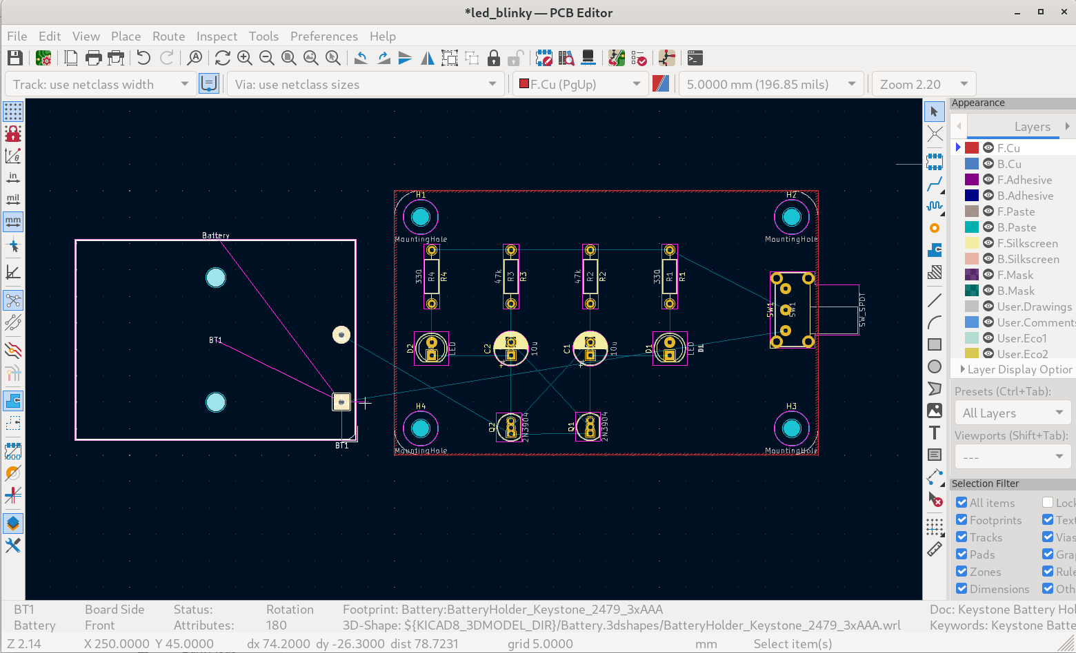 Figure 13: Copper Fills added successfully