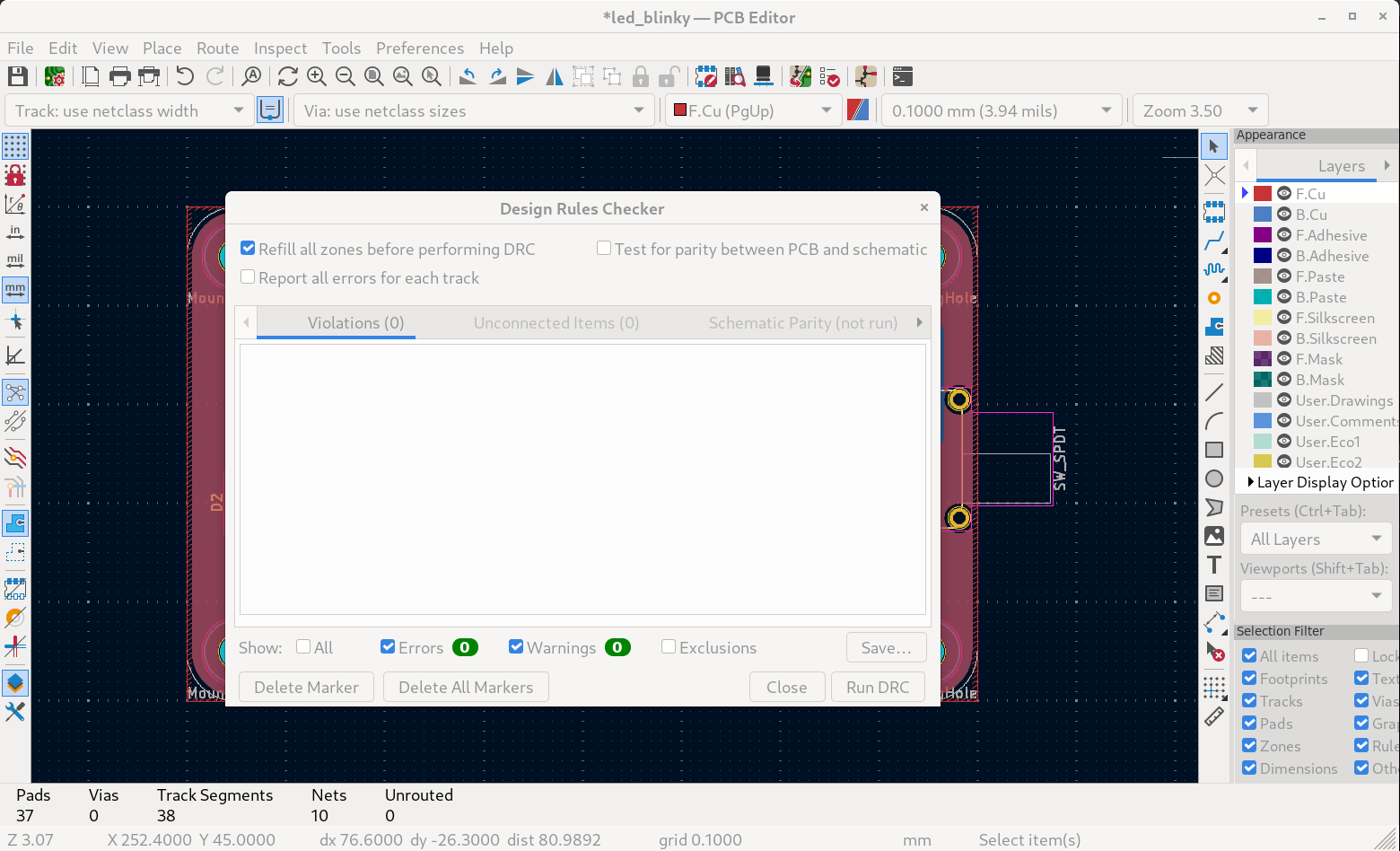 Figure 16: Design Rule Check - No Errors!