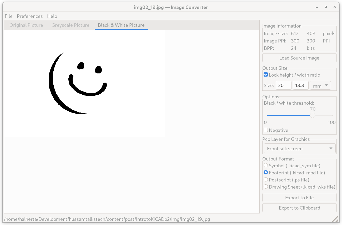 Figure 20: Import logo and convert it to footprint